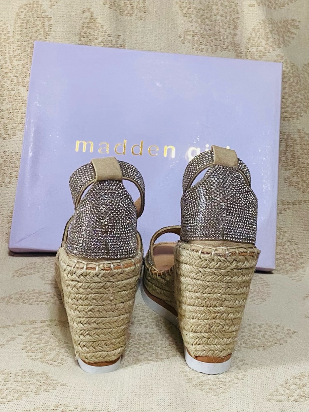 Madden Girl Rhinestone Espadrille Wedges - Picture 6 of 12